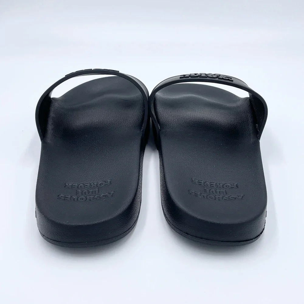 Linda Finegold Alf - Watch Your F’n Step Mens Black Slip On Slides Sandal Sz 8 - Picture 11 of 11